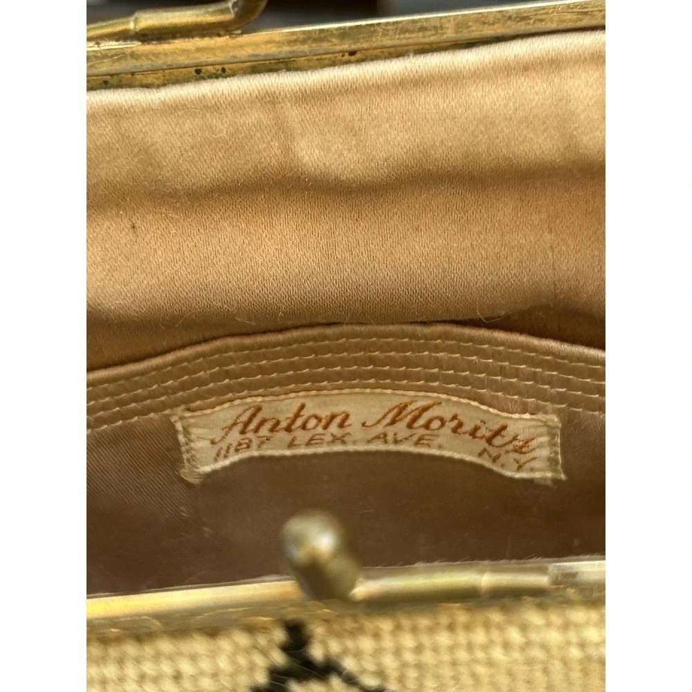 Vintage Anton Moritz NY Women's Purse Handbag Embroidered Needlepoint Tapestry